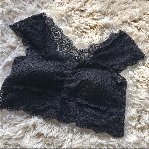 2 Sheer lace padded black bralette bikini top - Picture 7 of 11